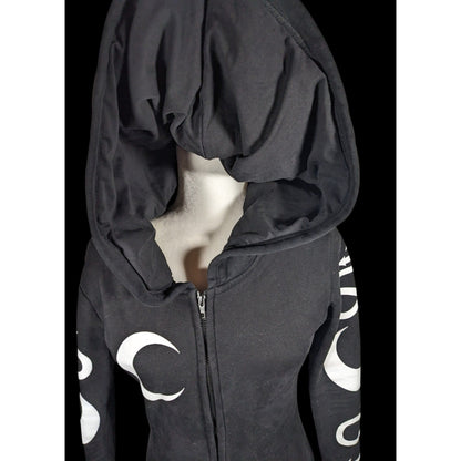 Restyle Gothic Witch Occult Symbol Black Zip Hoodie