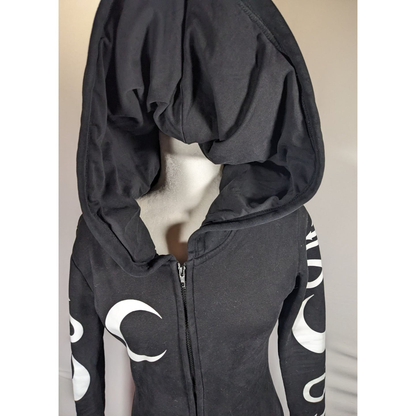 Restyle Gothic Witch Occult Symbol Black Zip Hoodie