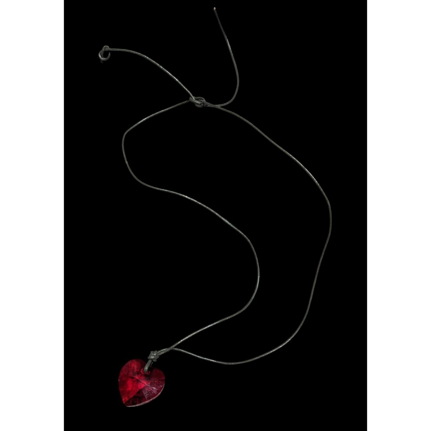 Casual Coquette Tie On Red Heart Pendant Necklace