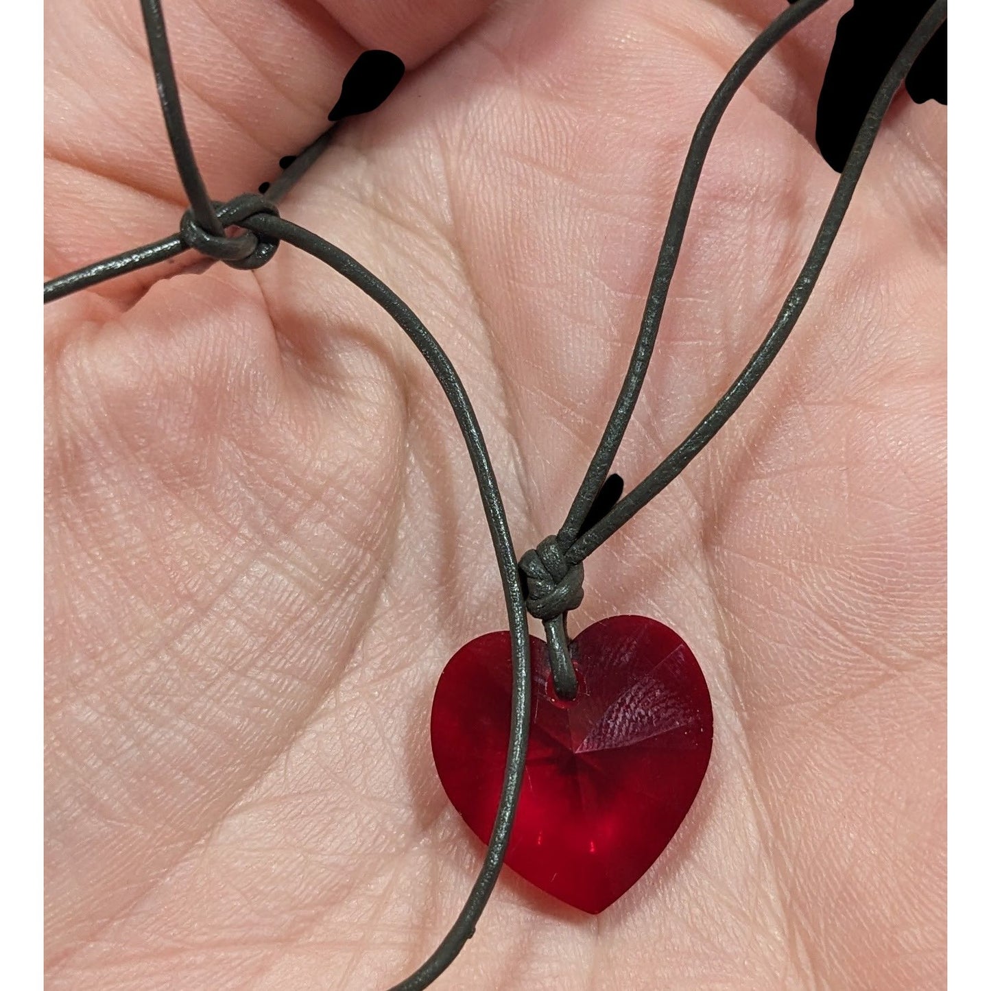Casual Coquette Tie On Red Heart Pendant Necklace