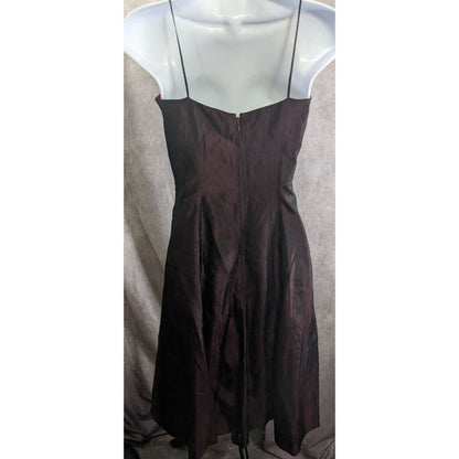 Cranberry Raw Silk Formal Dress With Embroidered Floral Accents