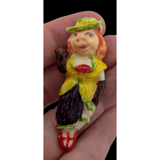 Vintage Miss Piggy Muppets Collectible Figural Brooch