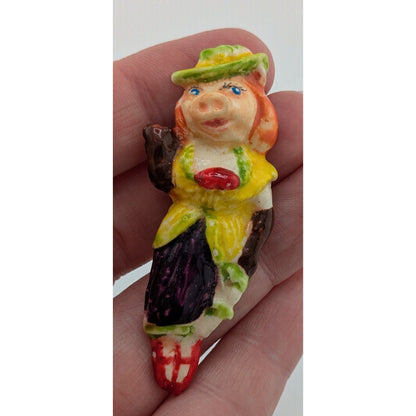Vintage Miss Piggy Muppets Collectible Figural Brooch