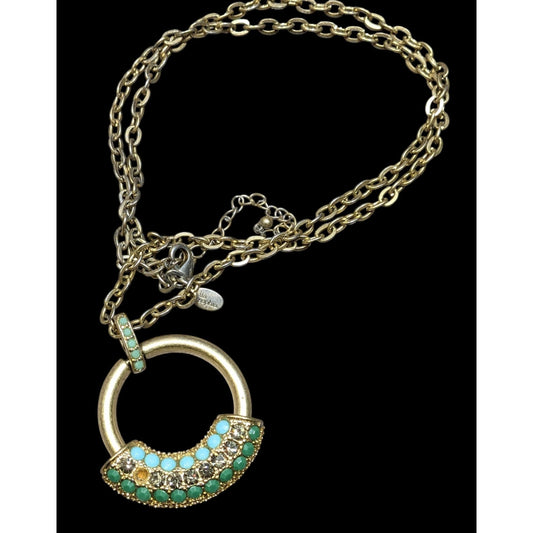 Lia Sophia Mirage Rhinestone Embellished Bohemian Pendant Necklace