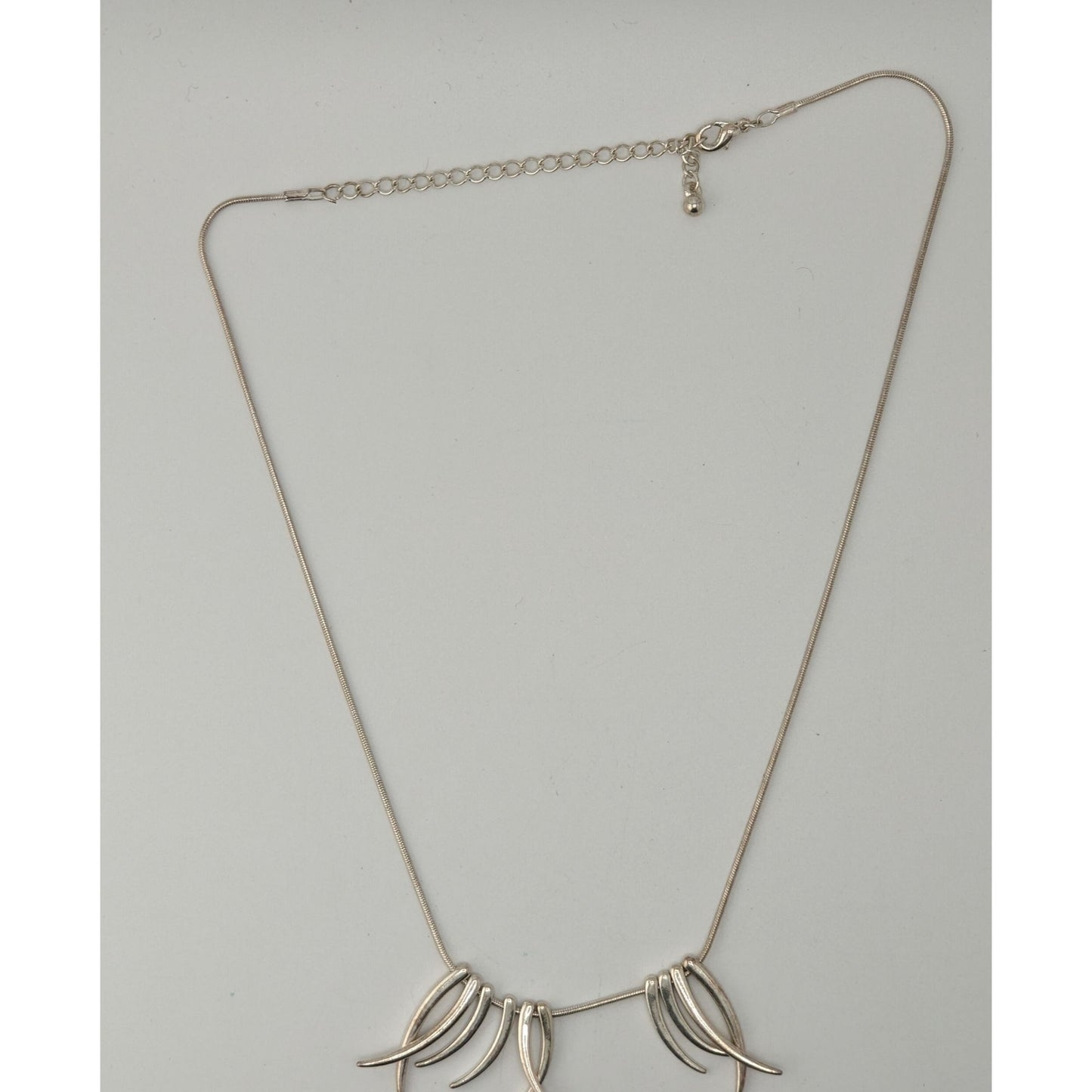 Tribal Spike Charm Necklace Silver Minimalist Statement Jewelry