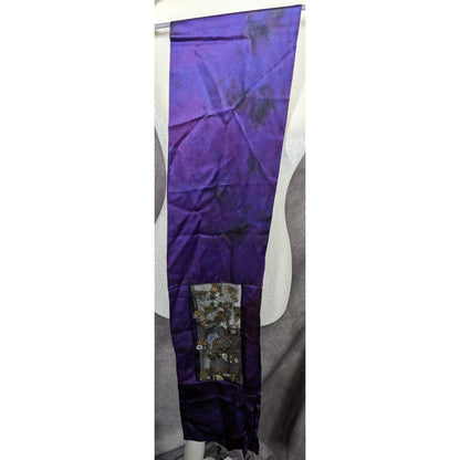 Gothic Mystic Purple Mottled Scarf With Crystal And Charm Inlay