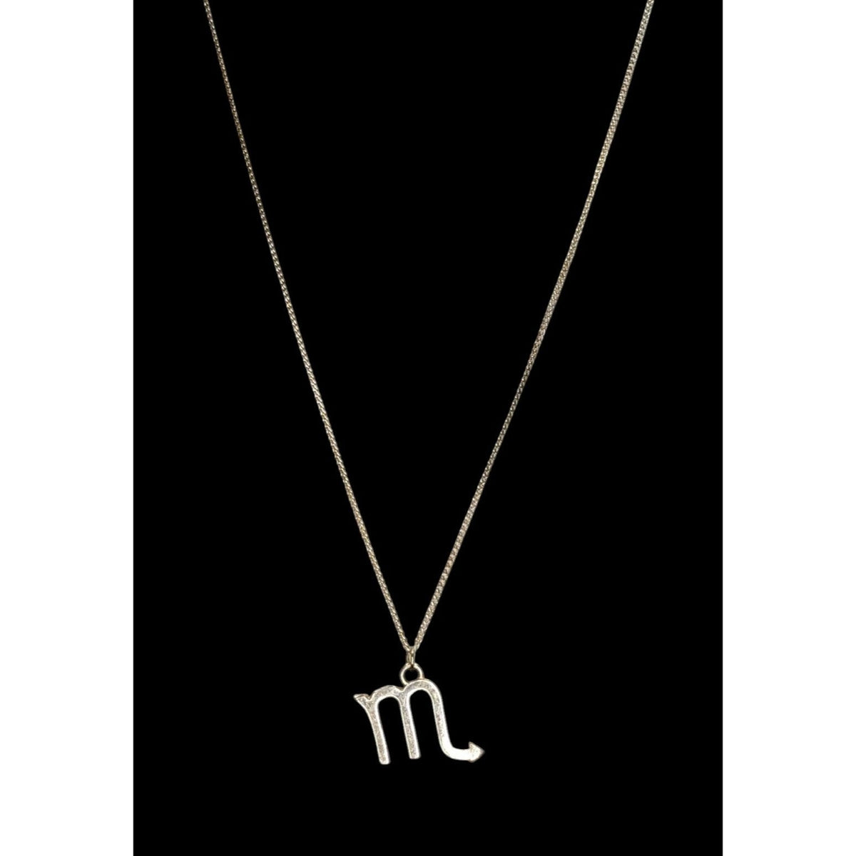 Goth Witchy Scorpio Zodiac Pendant Necklace Gold Tone Astrology Celestial Jewelry