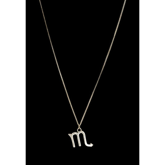 Goth Witchy Scorpio Zodiac Pendant Necklace Gold Tone Astrology Celestial Jewelry