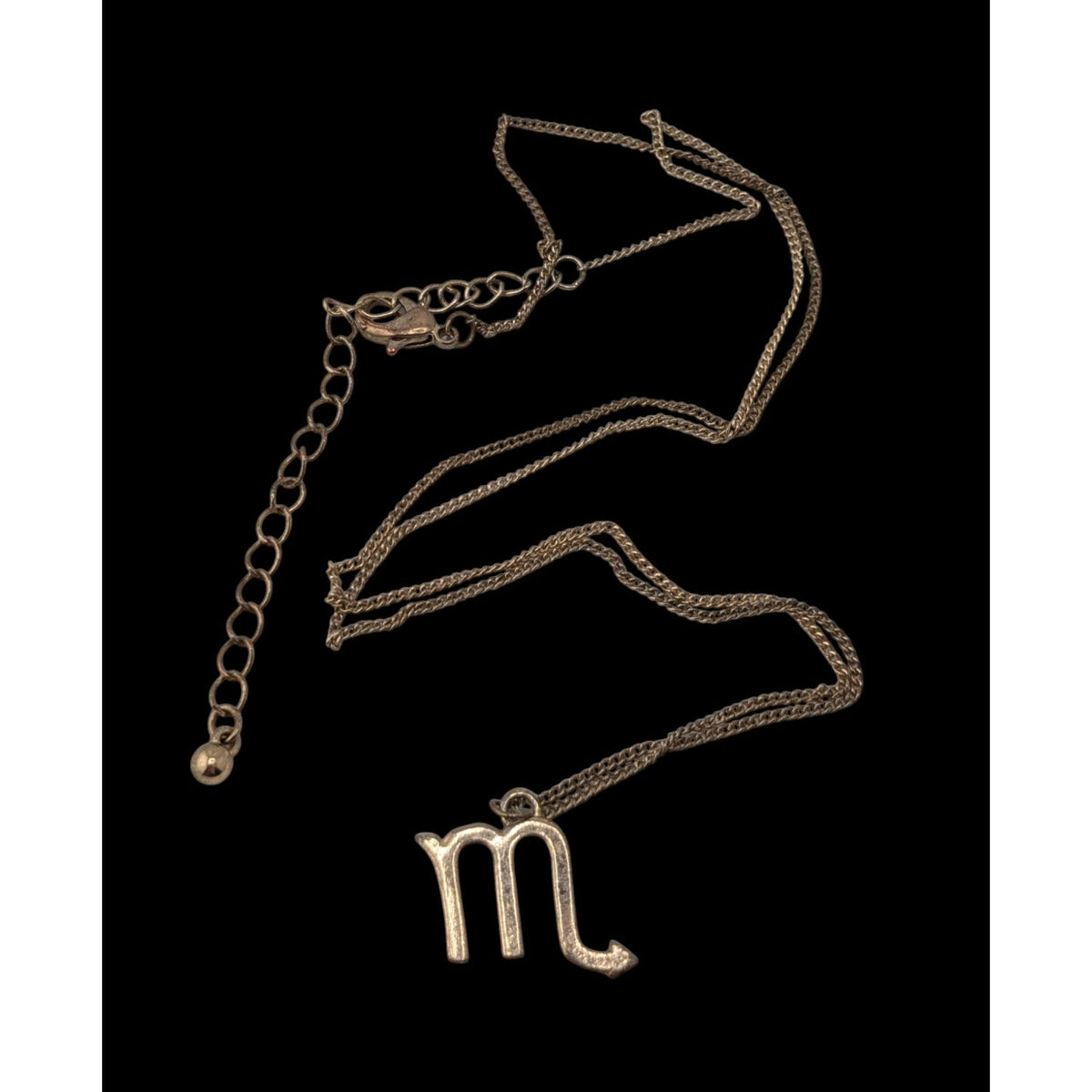 Goth Witchy Scorpio Zodiac Pendant Necklace Gold Tone Astrology Celestial Jewelry