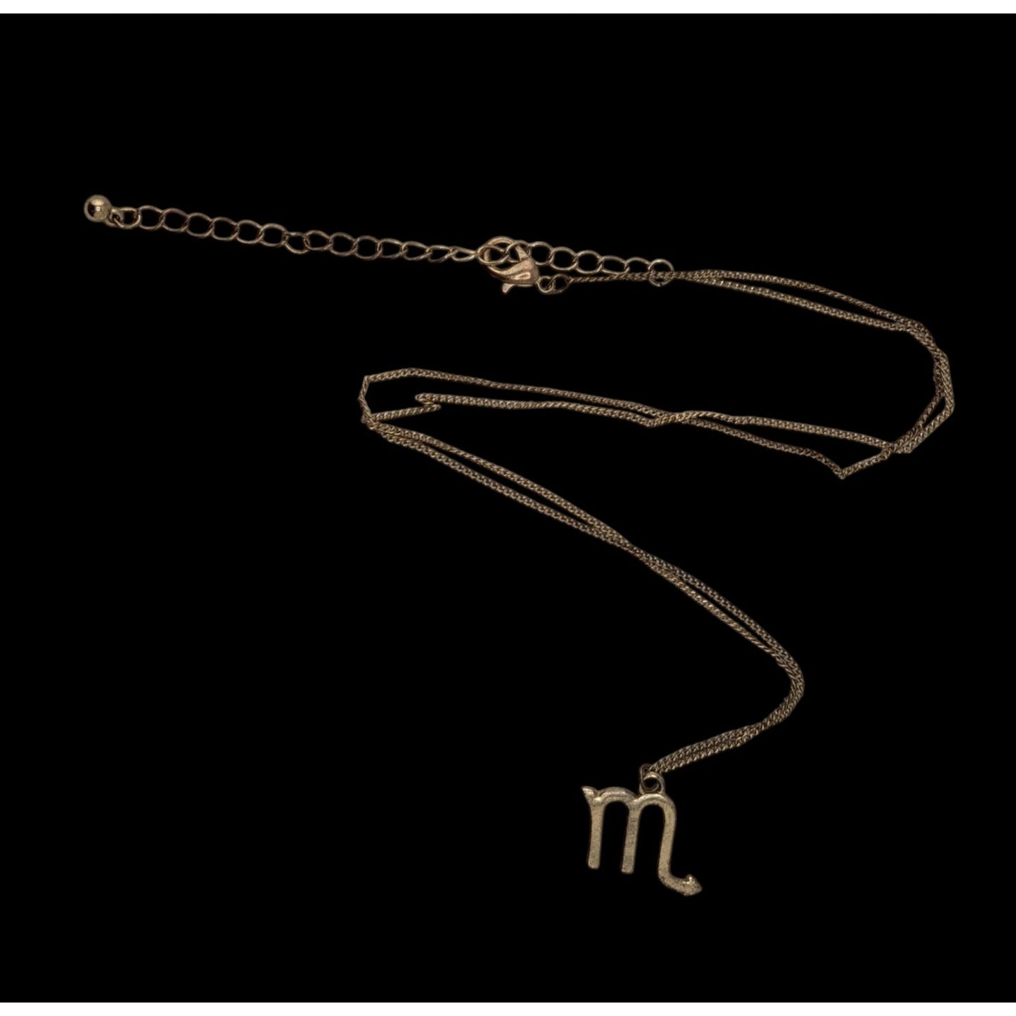 Goth Witchy Scorpio Zodiac Pendant Necklace Gold Tone Astrology Celestial Jewelry