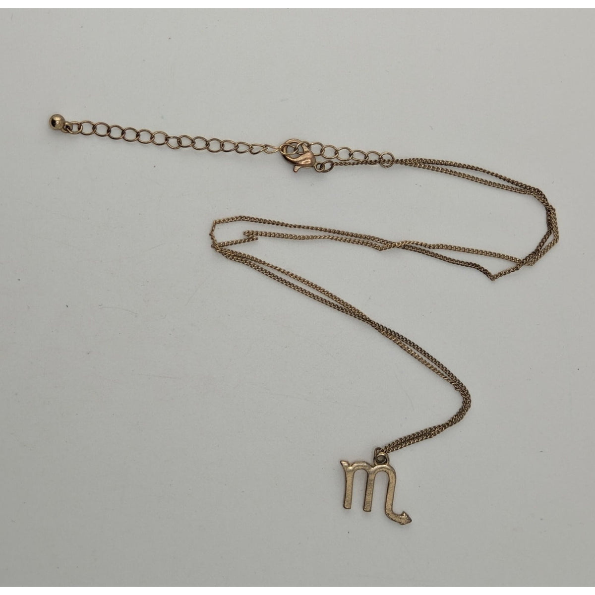 Goth Witchy Scorpio Zodiac Pendant Necklace Gold Tone Astrology Celestial Jewelry