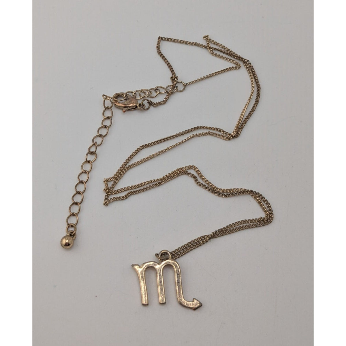 Goth Witchy Scorpio Zodiac Pendant Necklace Gold Tone Astrology Celestial Jewelry
