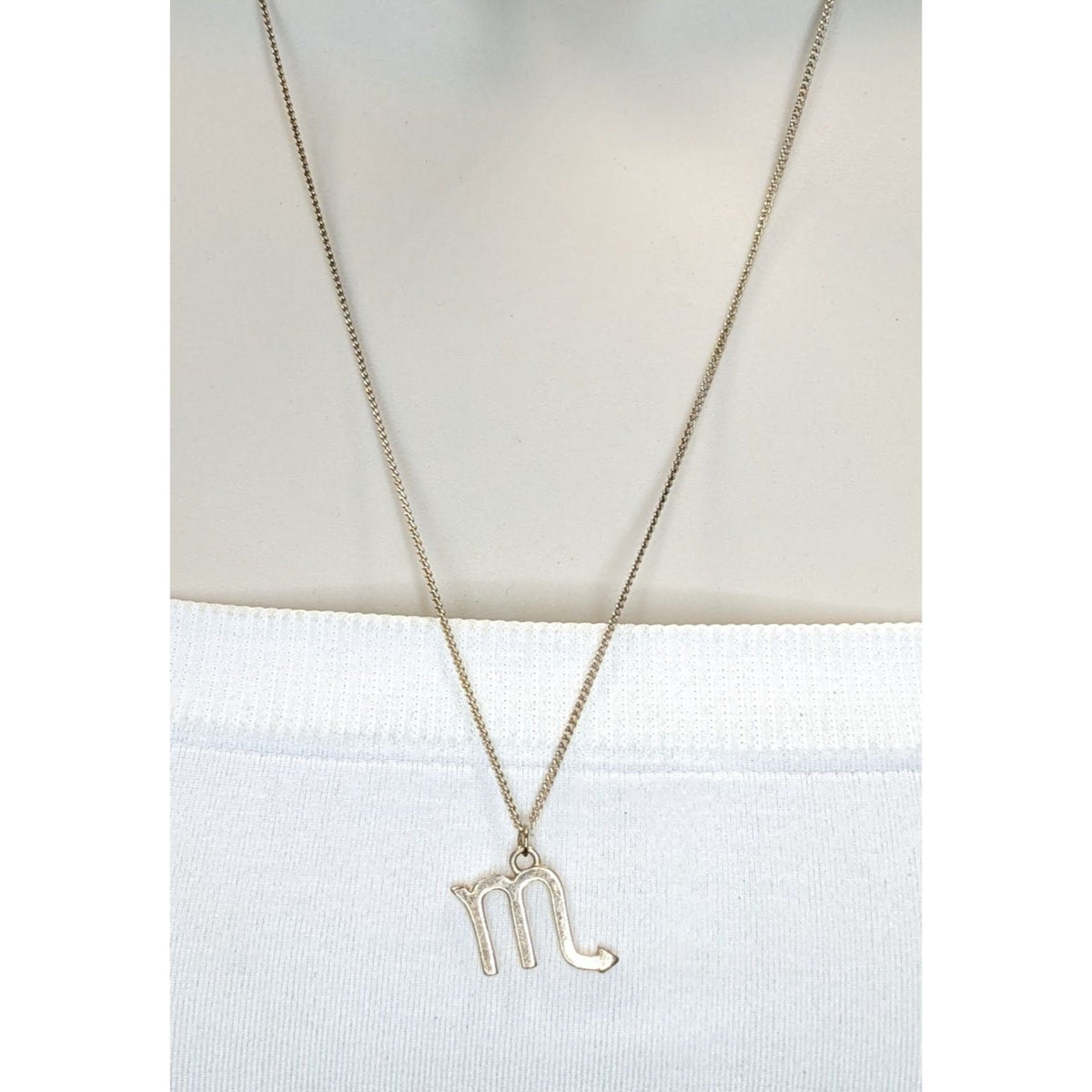 Goth Witchy Scorpio Zodiac Pendant Necklace Gold Tone Astrology Celestial Jewelry