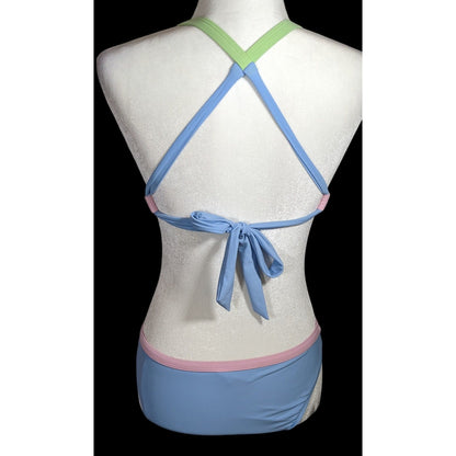 Salt & Cove Juniors Blue Pink And Green X Back Bikini