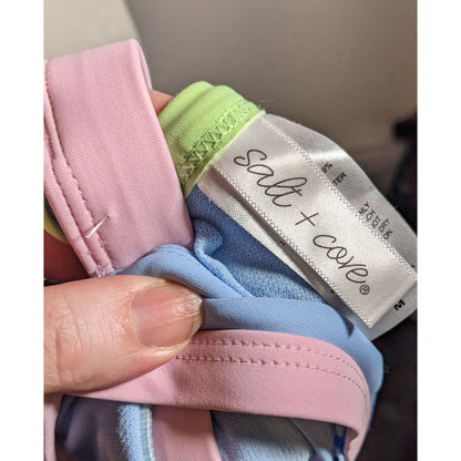 Salt & Cove Juniors Blue Pink And Green X Back Bikini