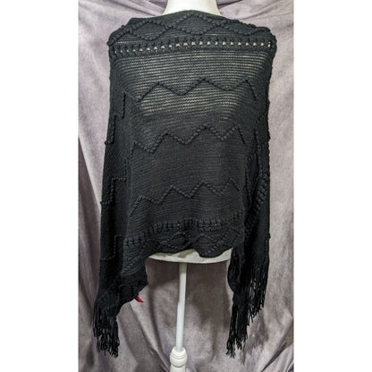 Shihreen Gothic Asymmetrical Fringe Poncho