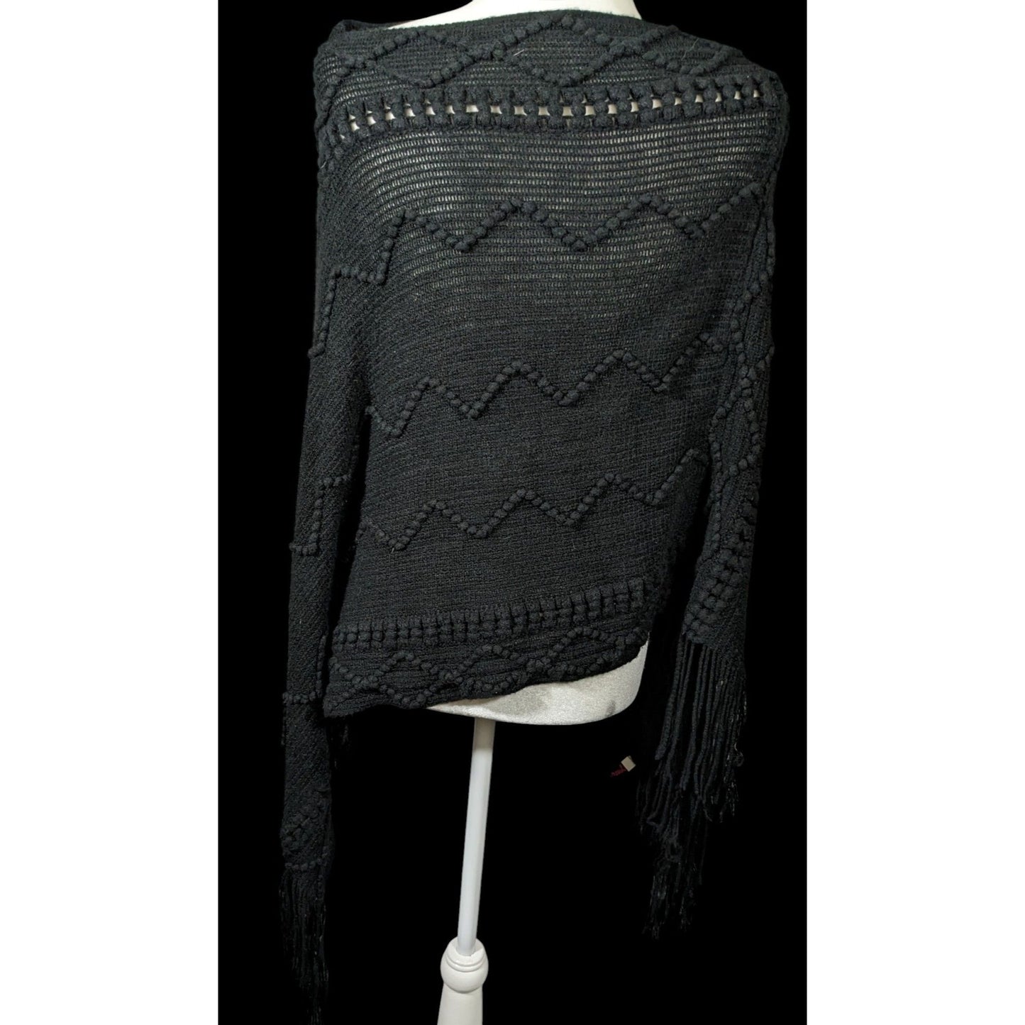 Shihreen Gothic Asymmetrical Fringe Poncho