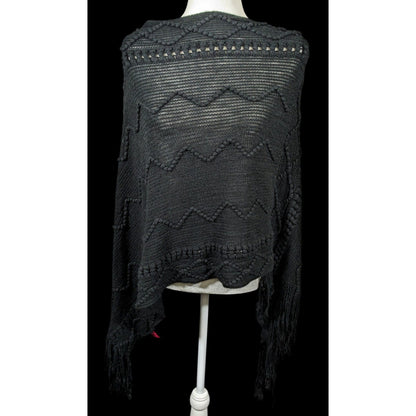 Shihreen Gothic Asymmetrical Fringe Poncho