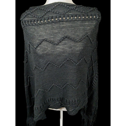 Shihreen Gothic Asymmetrical Fringe Poncho