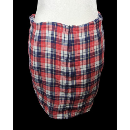 Gant Rugger Grunge 90s Style Plaid Faux Flannel Shirt Tie Skirt