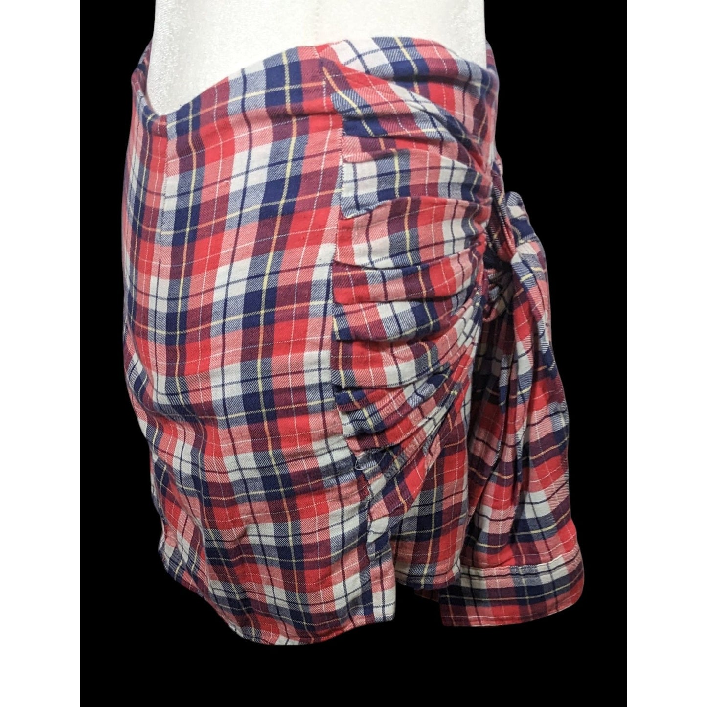 Gant Rugger Grunge 90s Style Plaid Faux Flannel Shirt Tie Skirt