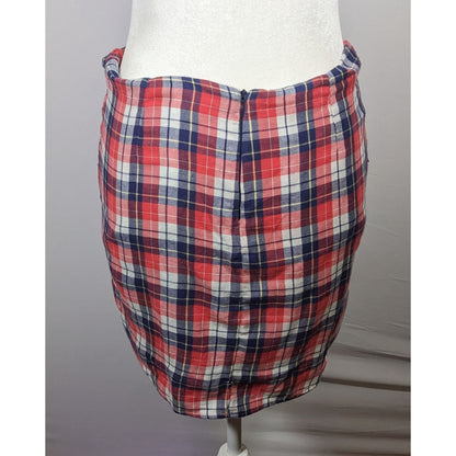 Gant Rugger Grunge 90s Style Plaid Faux Flannel Shirt Tie Skirt