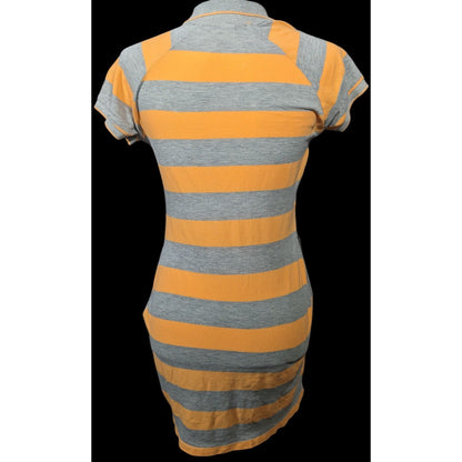 Kook N Keech For Disney Grey And Orange Striped Casual Dress Size Small