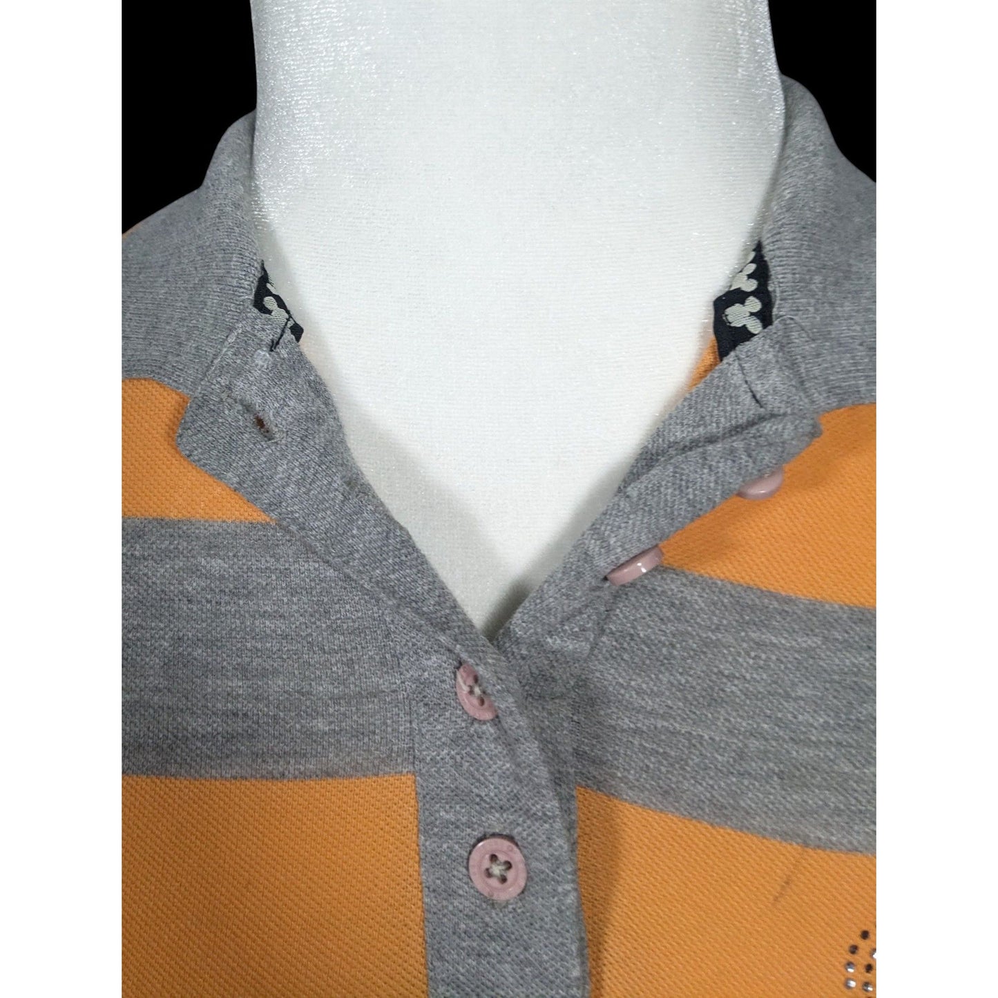 Kook N Keech For Disney Grey And Orange Striped Casual Dress Size Small