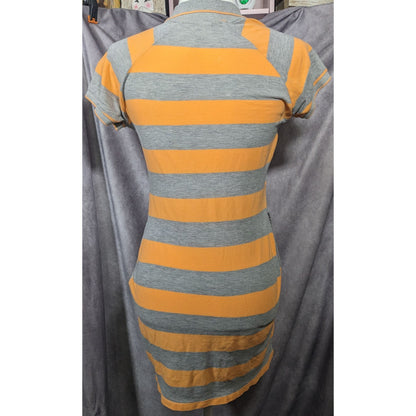 Kook N Keech For Disney Grey And Orange Striped Casual Dress Size Small