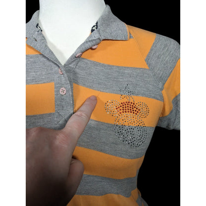 Kook N Keech For Disney Grey And Orange Striped Casual Dress Size Small