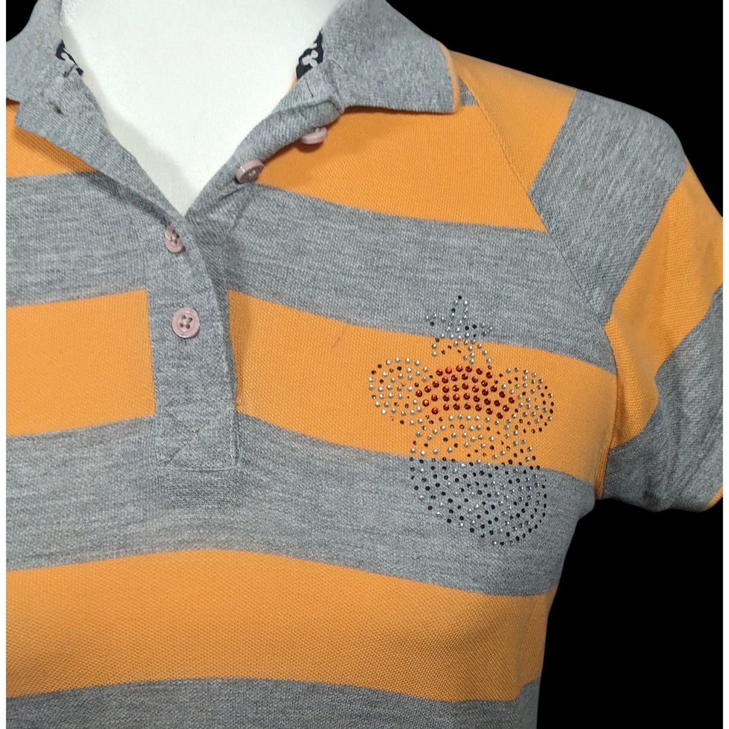 Kook N Keech For Disney Grey And Orange Striped Casual Dress Size Small