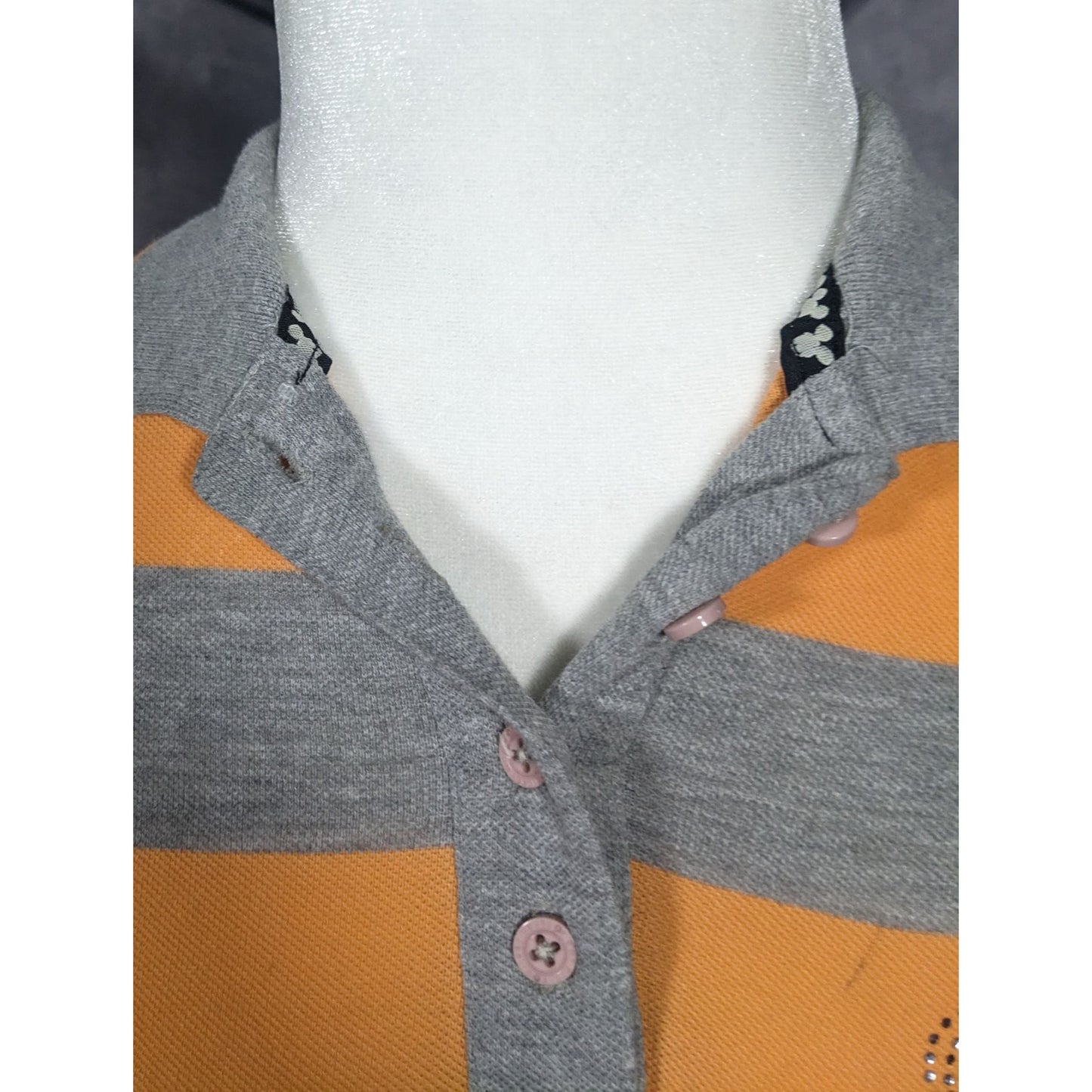 Kook N Keech For Disney Grey And Orange Striped Casual Dress Size Small