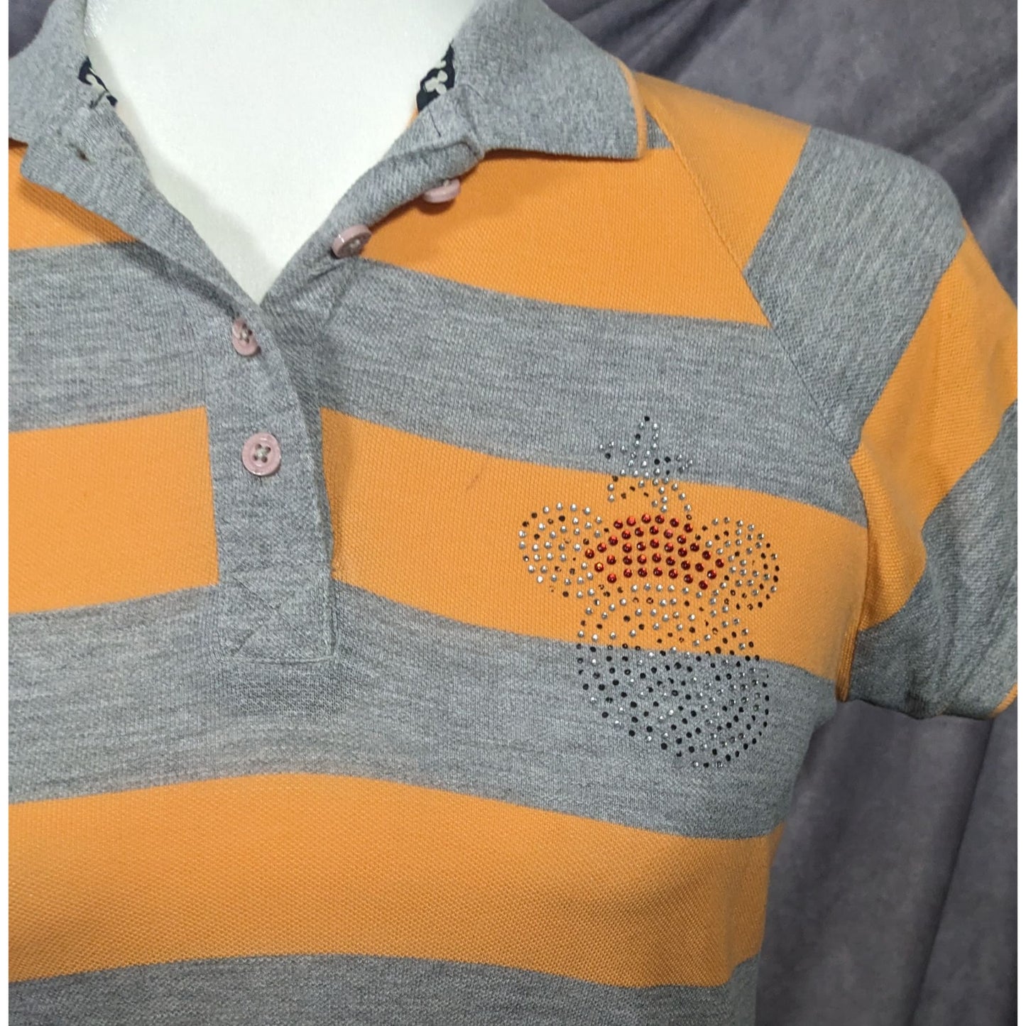 Kook N Keech For Disney Grey And Orange Striped Casual Dress Size Small