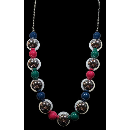 Paparazzi Top Pop Silver Tone And Multi Color Beaded Necklace