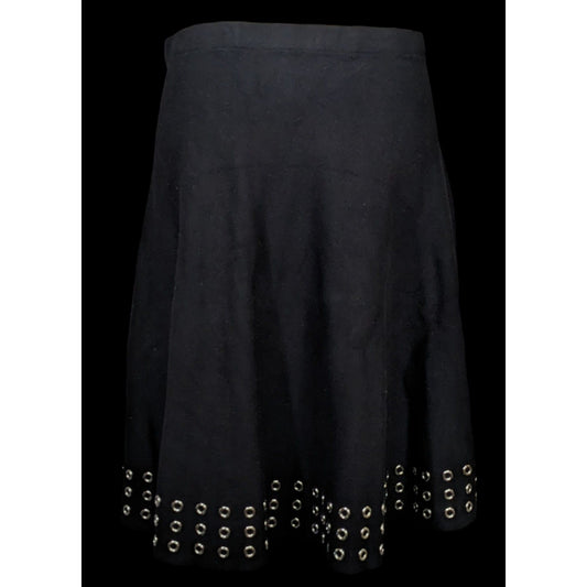 Gothic Punk Sioni Rivet Edged Midi Skirt