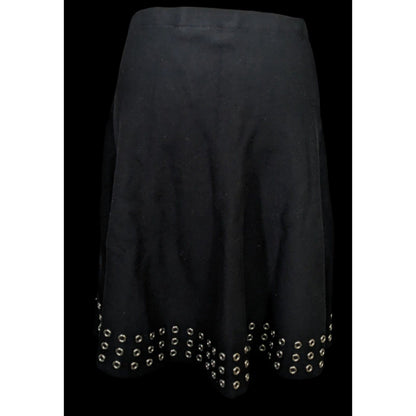 Gothic Punk Sioni Rivet Edged Midi Skirt