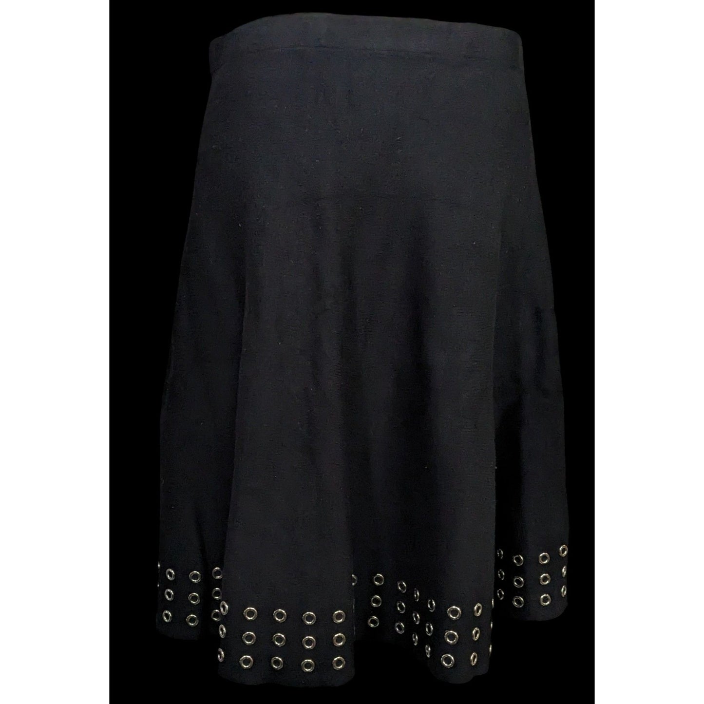 Gothic Punk Sioni Rivet Edged Midi Skirt