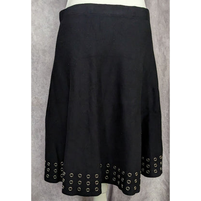 Gothic Punk Sioni Rivet Edged Midi Skirt