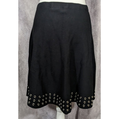 Gothic Punk Sioni Rivet Edged Midi Skirt