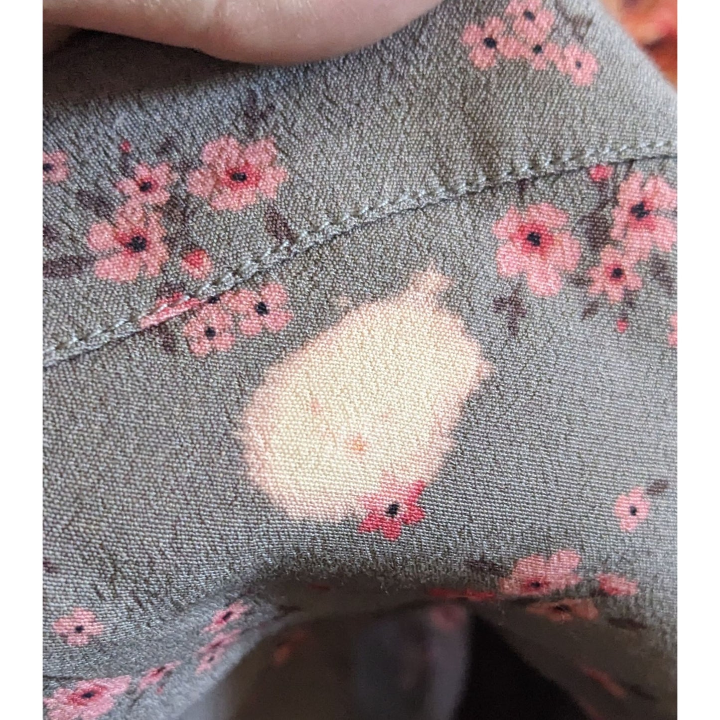 Blue Life Coquette Grey And Pink Floral Retro Summer Dress Size Medium