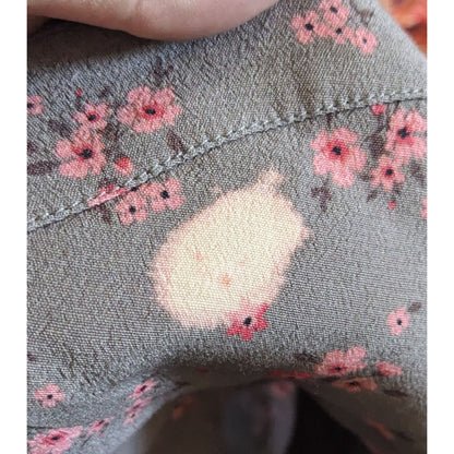 Blue Life Coquette Grey And Pink Floral Retro Summer Dress Size Medium