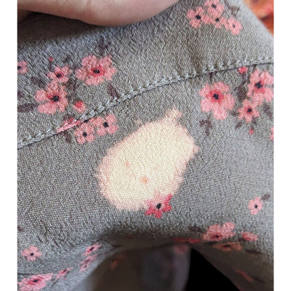 Blue Life Coquette Grey And Pink Floral Retro Summer Dress Size Medium