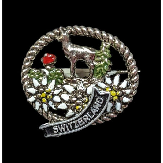 Vintage Signed Switzerland Souvenir Brooch
