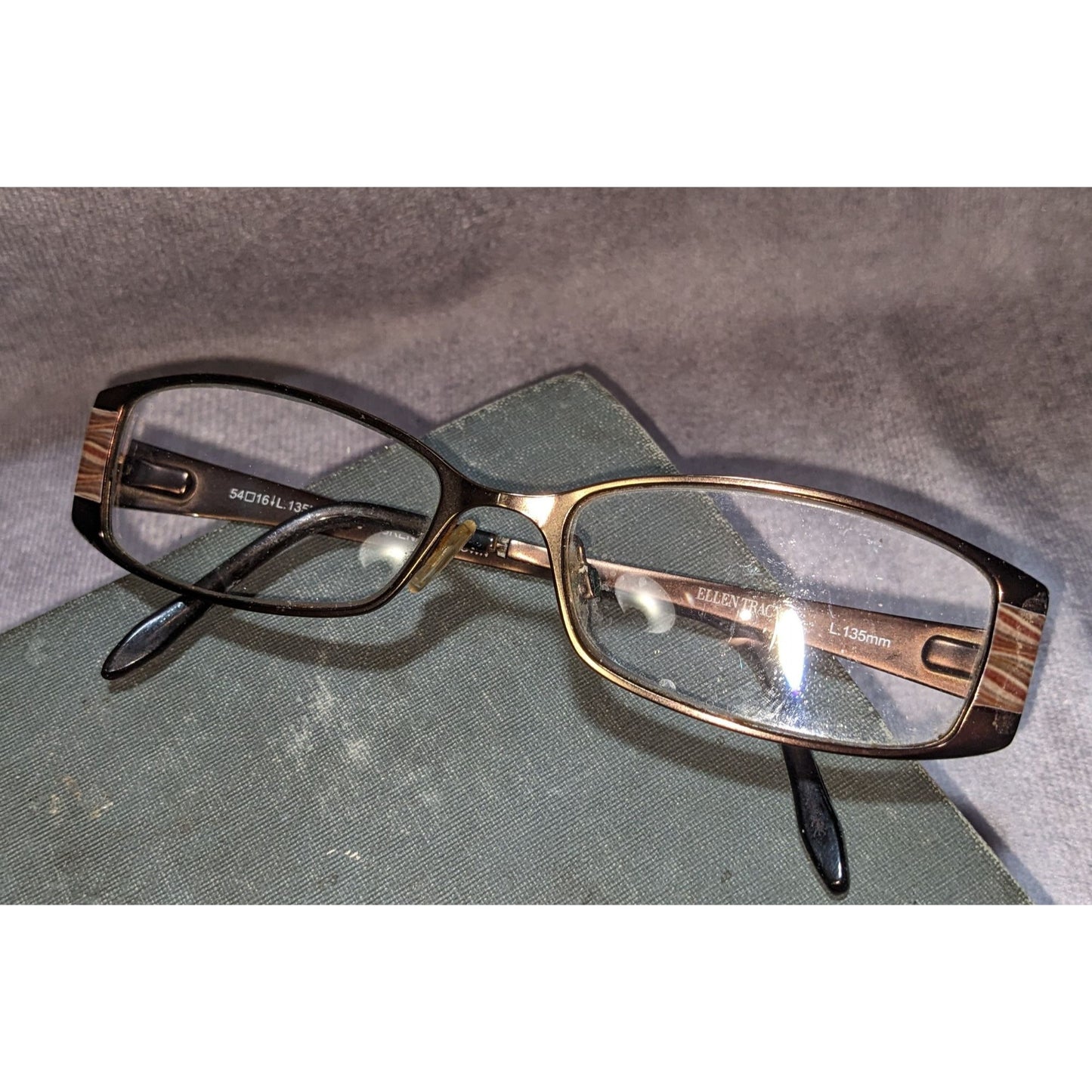 Ellen Tracy Grenada Brown Rectangular Eyeglass Frames