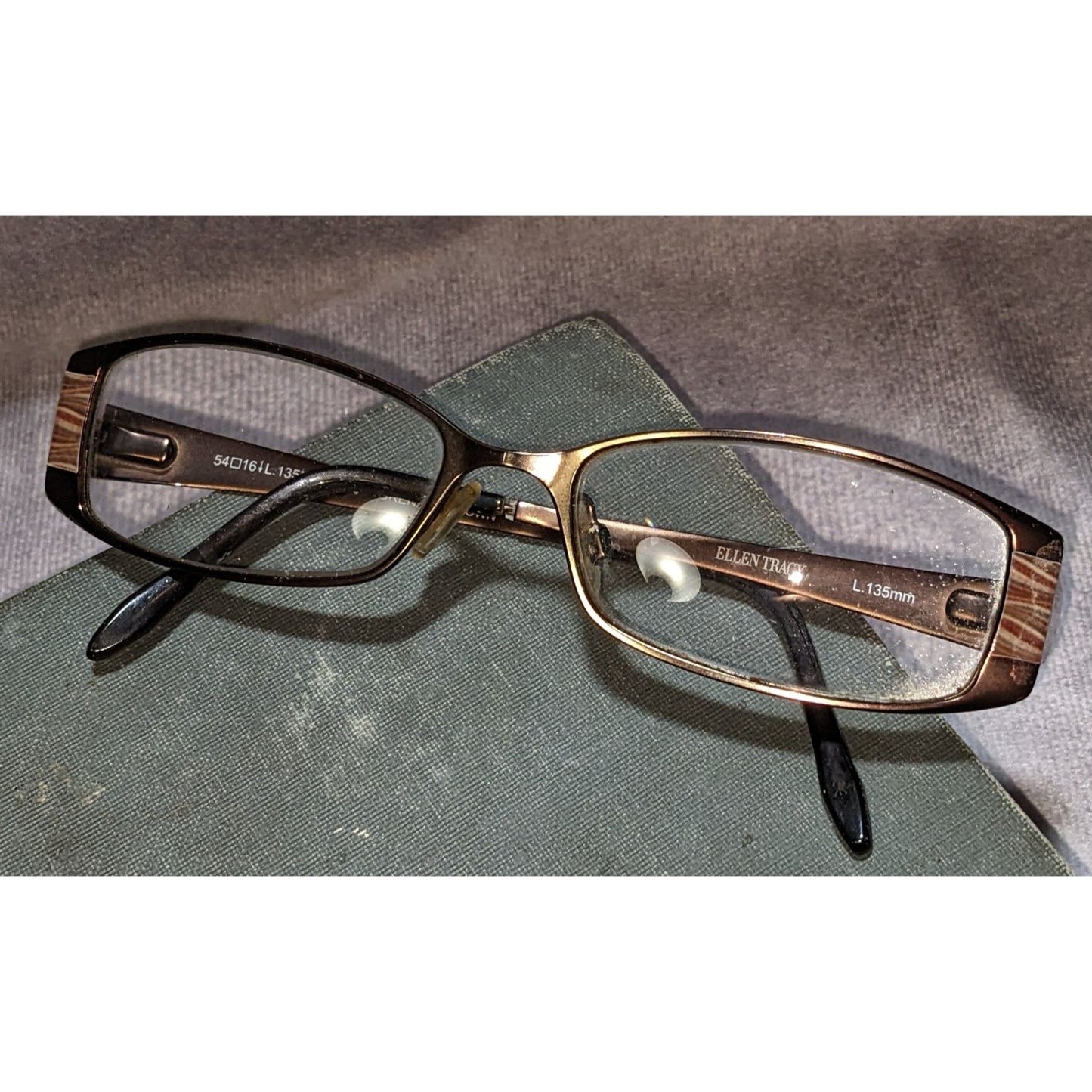 Ellen Tracy Grenada Brown Rectangular Eyeglass Frames