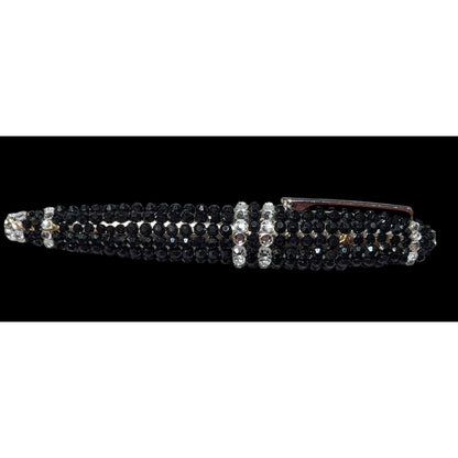 Black And Silver Rhinestone Embellished Ballpoint Pen