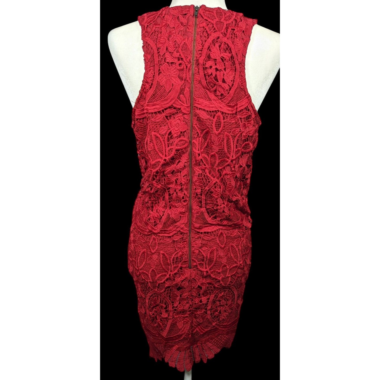 Lovers + Friends Caspian Red Lace Shift Dress Size Large