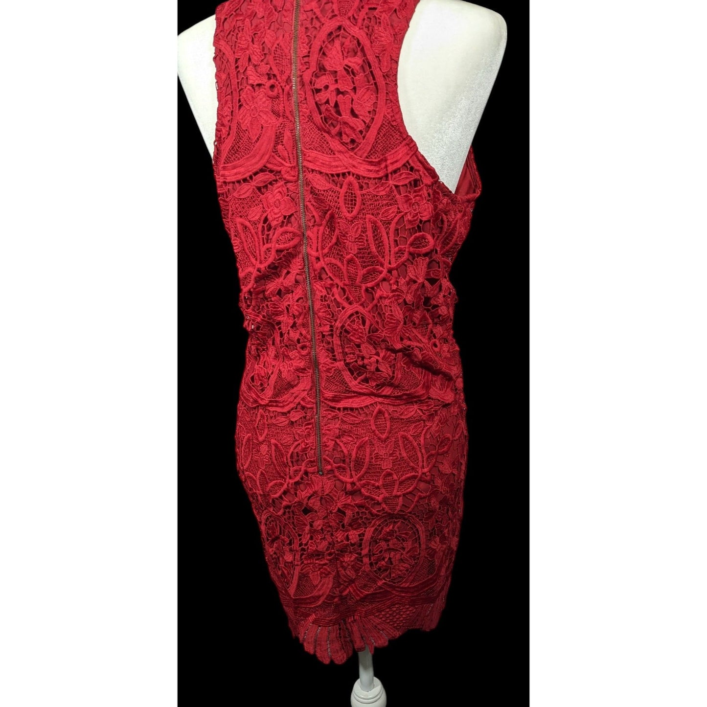 Lovers + Friends Caspian Red Lace Shift Dress Size Large