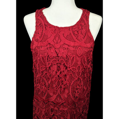 Lovers + Friends Caspian Red Lace Shift Dress Size Large