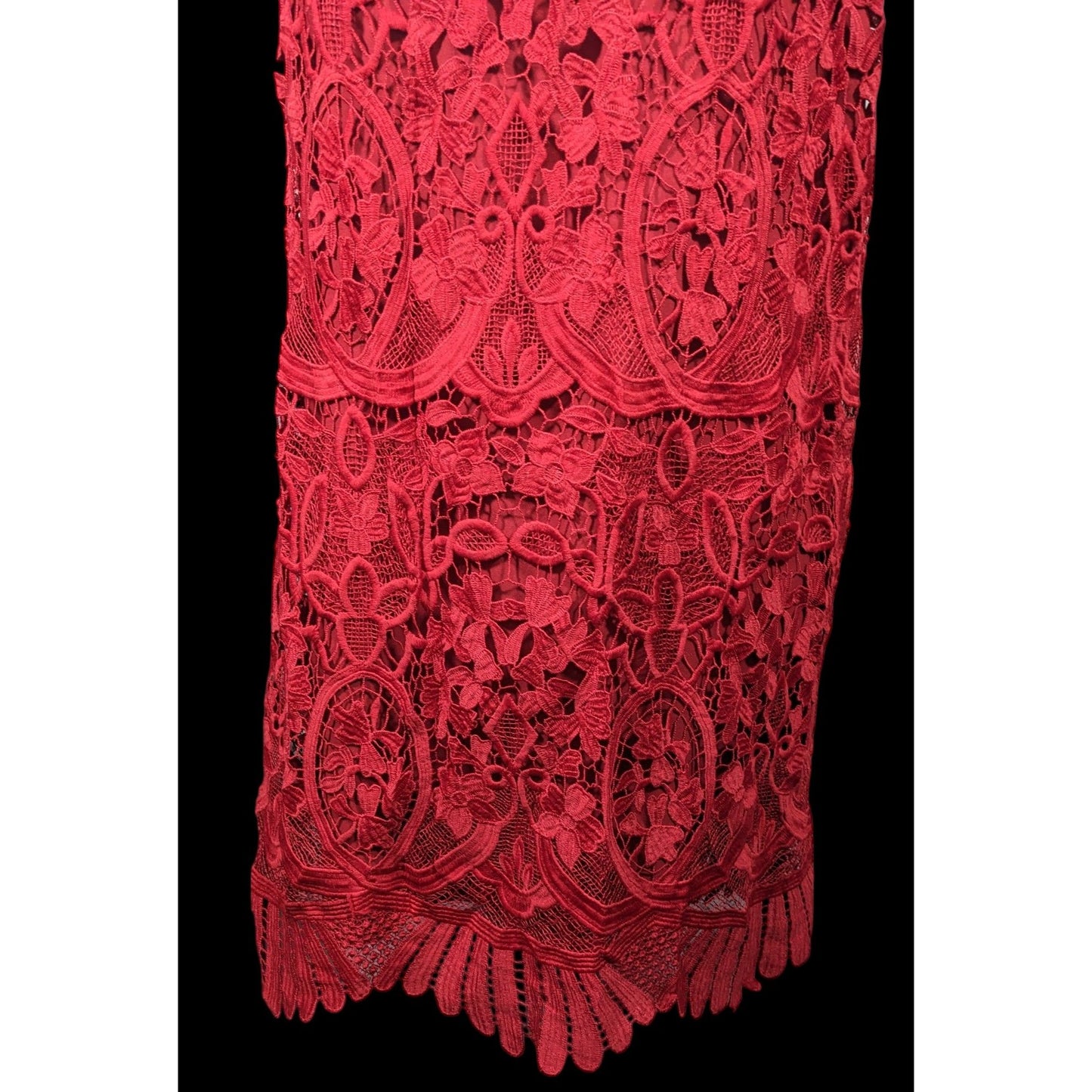 Lovers + Friends Caspian Red Lace Shift Dress Size Large